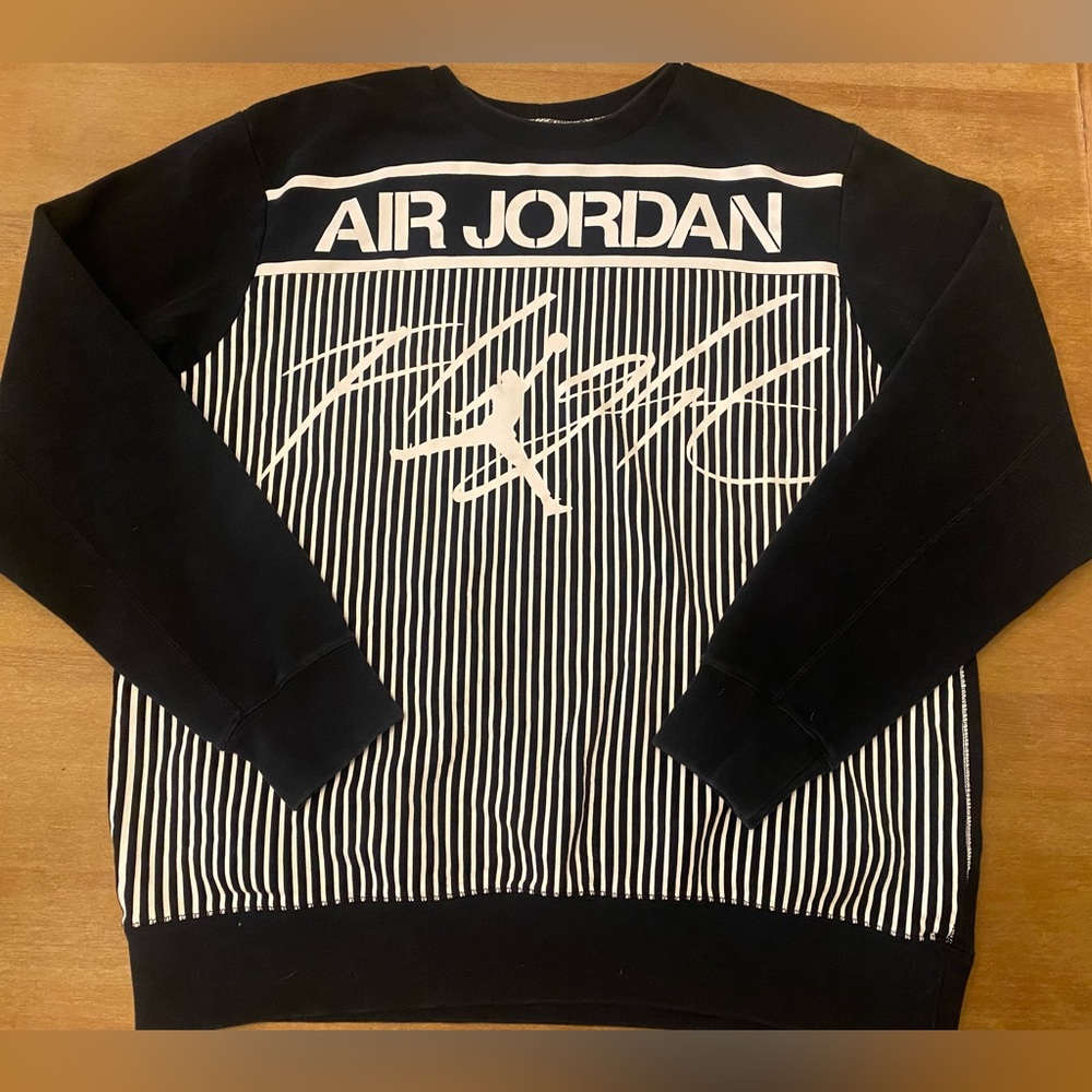 Nike Air Michael Jordan Jumpman Flight Black Crewneck Sweatshirt Mens Size 2X